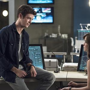 Still of Danielle Panabaker and Grant Gustin in The Flash 2014