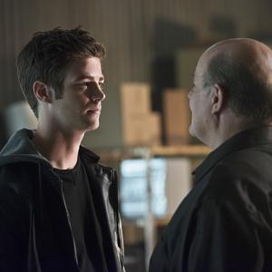 Still of Michael Ironside and Grant Gustin in The Flash 2014