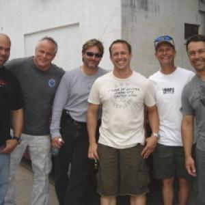 John Ashker, Tanner Gill, John Stoneham, Jeff Galpin, Danny Cosmo, Rex Reddick on the set of Yellow Handkerchief 2007