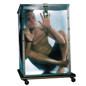 Escape Artist Curtis Lovell II locked into a box of water/water torture cell www.CurtisLovell.com