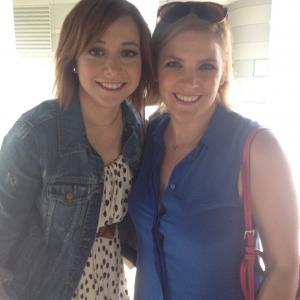 Callioep Porter with Alyson Hannigan on set for a Jockey commercial.
