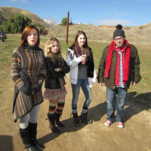 Jenna Stone with Paul Morrell Marie Bollinger and Elly Stefanko  Set of HUFF