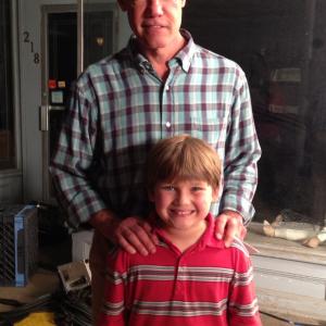 Brody Rose with Randy Travis on the set of 