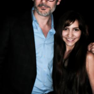 2012 Kate Scott with Michel Hazanavicius Academyaward winning writer and director of THE ARTIST for 2012 Best Picture and Best Director