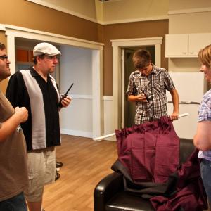 Armin Balg, Chad Anderson, Drew Mussleman & Laura Hornbeck on the set of Singled Out