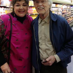 Carla Christina Contreras and Tom Skerritt on the set of TWO 2 EGGS!