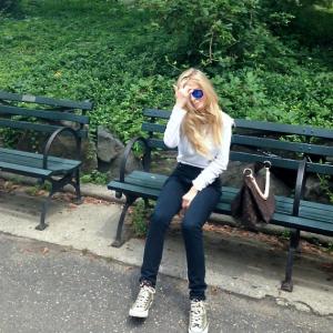 Hannah Griffith on location in Central Park NY