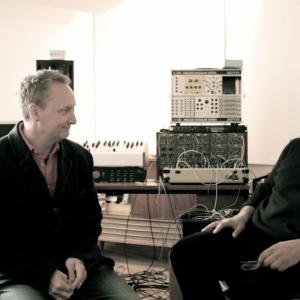 Luke in Paul Hartnoll's studio discussing the soundtrack for One last dance