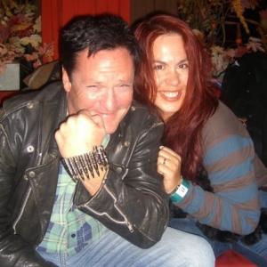 Fileena Bahris and Michael Madsen at the Sundance Film Festival  Park City Utah  Michael Madsens jewelery in the photo is Designs by Fileena  the actresses jewelery line