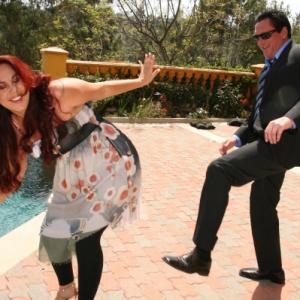 Actress Fileena Bahris,with co star and producing partner Michael Madsen on the set of their film A WAY WITH MURDER