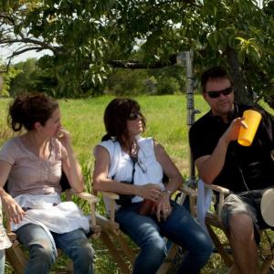 Director Producer and cast members on set of Red Wing