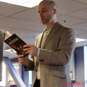 Scott reading in San Francisco during the ANCESTOR tour.