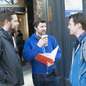 Still of Andrew Haigh, Michael Lannan and Jonathan Groff in Looking (2014)