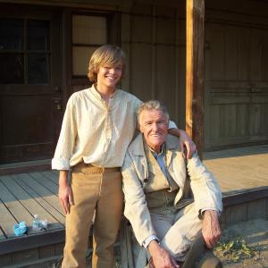 Christian Fortune and Charles Napier on the set of Shadowheart.