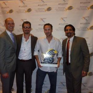 Michael with the Maybe Tomorrow team after winning the Best Feature in the New Visions category at the 2012 Bahamas International Film Festival