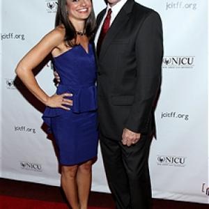 JERSEY CITY NJ  SEPTEMBER 24 Penelope Lagos and Jack Mulcahy attend the premiere for The Jersey Devil at Loews Landmark Theater on September 24 2014 in Jersey City New Jersey