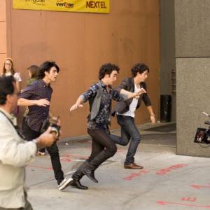 Still of The Jonas Brothers, Kevin Jonas, Joe Jonas and Nick Jonas in Jonas Brothers: koncertas trimateje erdveje (2009)