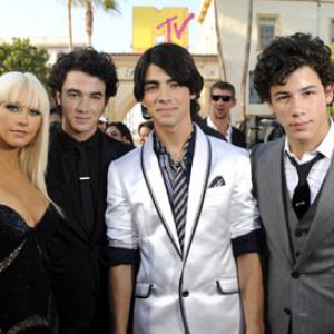 Christina Aguilera, Kevin Jonas, Joe Jonas and Nick Jonas