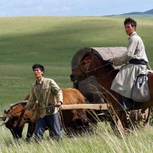 Still of Shaofeng Feng and Shawn Dou in Wolf Totem (2015)