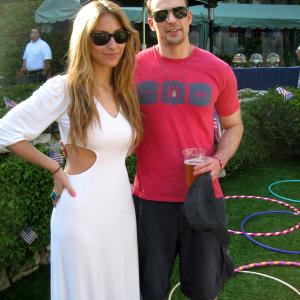 Cody Kennedy & Chris Evans attend the Playboy Mansion July 4th, 2011