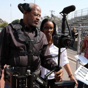 Director Ingeborg C. Eiland with DP Tim Alexander on set of Diary of a Champion | Episode 6 | Level Playing Field