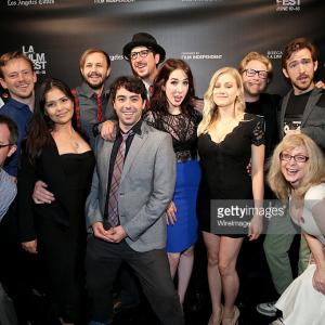 Alec Owen and cast members at the Premiere of Dude Bro Party Massacre III