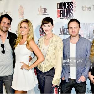 (from left) Scott Jemison, Daniella Grace, Saxon Trainor, Jordon Hodges, Natalie Stalter attend the Los Angeles premiere of 'Sand Castles'