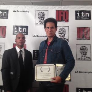 Philip adkins and Jaime Zevallos at the Ny/La international film awards ceremony.