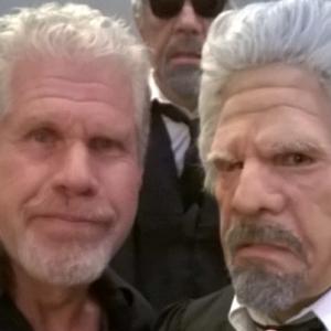 With Ron Perlman  Mask work