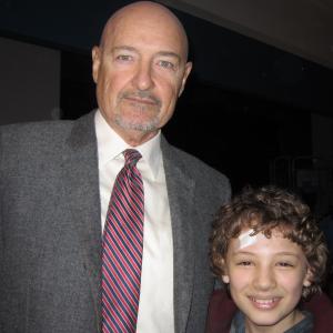 Maxim and Terry OQuinn on the Falling Skies set