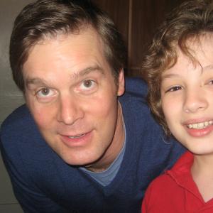 Max with Mr Peter Krause on the set of Parenthood
