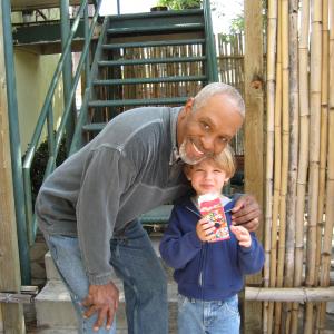 Max with Mr. James Pickens, Jr., taken during BALL DON'T LIE shoot