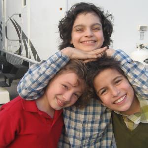 Maxim with Max Burkholder and Aramis Knight on the set of 