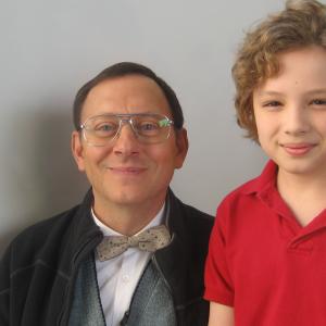 Maxim with Michael Emerson on the set of 