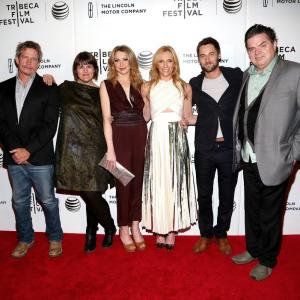 Director Megan Griffiths with the cast of Lucky Them at the Tribeca Film Festival.