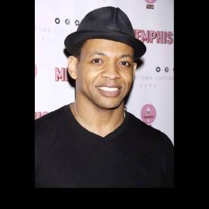 Actor Derrick Baskin at the after party of the 1000th performance for MEMPHIS the Musical on Broadway