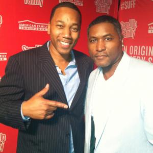 Kevin K Greene and Royale Watkins backstage on the Stand Up for Family tour