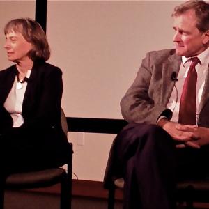 DirectorWriter Thomas P OConnor and Exec Prod Barbara De Fina Goodfellas during Q  A of Dangerous Edge A Life of Graham Greene at The Phillips Collection Washington DC 9222013