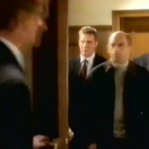 Andrew Blackall (Right)playing an MI5 operative, featured here in one of the Rowan Atkinson Barclay Card Commercials.