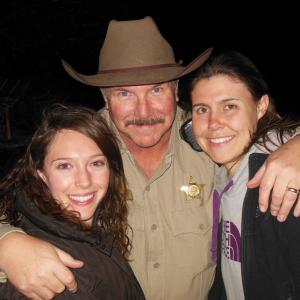 Daniel Knight on set of SAVAGED with Brittney Deutsch (left) and Courtney E. Hayes (right)