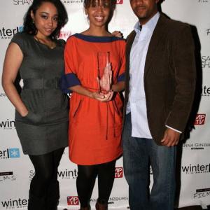 The Three Way wins Best Feature Award at the Winter Film Awards Sofia Rodriguez Karmia Berry and DeLance Minefee
