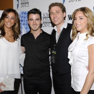Producer Brian Gonsar and his wife Dina Deleasa with Kevin & Danielle Jonas during the Forgetting the Girl premiere at the SoHo International Film Festival NYC 2012.