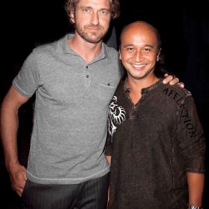 With Gerard Butler