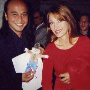 Jane Seymour and Flat Stanley at the premiere of Bedazzled