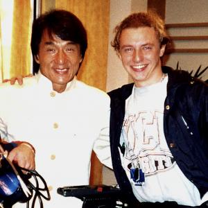 Martin with jackie Chan on the set of Shanghai Noon