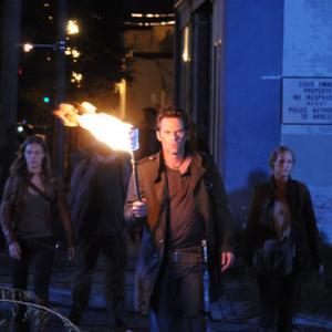 Still of Billy Burke Zak Orth Anna Lise Phillips and Tracy Spiridakos in Revolution 2012