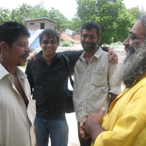 Chayan Sarkar along with well known Indian Production designer C.P.Padmakumar (right)during reconnaissance of The Last Weaver( Le dernier tisserand).