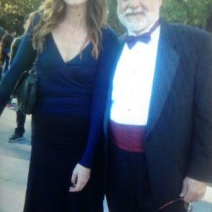 With Saffron Burrows on the set of Mozart in the Jungle Washington Square Park NYC September 15 2015