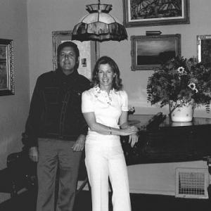 Monty Hall at home with his wife Marilyn C 1973