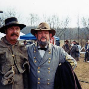 Tom Thompson and the late Royce Applegate on the set of Gods and Generals